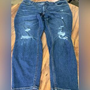 Old Navy Plus Women Jeans Size 24 Mid-rise Rockstar Super Skinny Blue Distressed